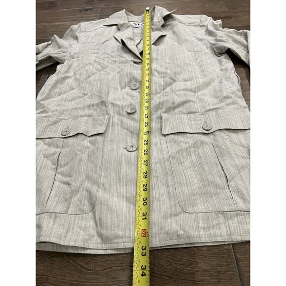 Vintage KRIZIA Womens Gray Button Up Blazer Shoulder Pads Jacket Size 4 USA - Picture 7 of 8